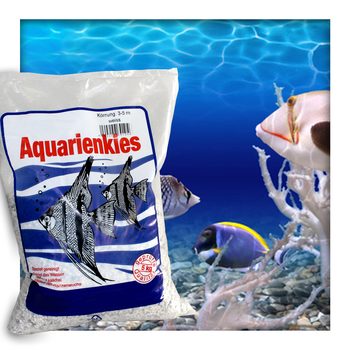 Aquarienkies Aquariumsand Bodengrund 3 - 5 mm Aquariensand hochrein Naturweis 20 kg ( 4x 5 kg Sack )
