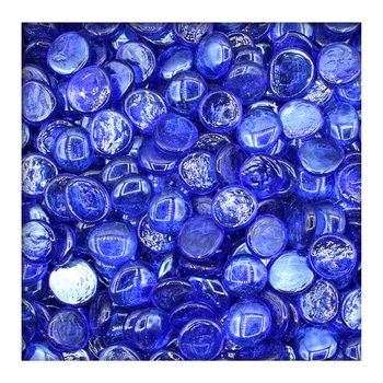 1 kg Glasnuggets Glassteine Muggelsteine Mosaiksteine Tischdeko 25-32 mm Eisblau