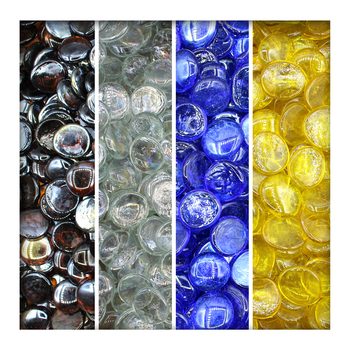 10 kg Glasnuggets Glassteine Muggelsteine Mosaiksteine Tischdeko 25-32 mm