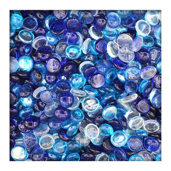1 kg Glasnuggets Glassteine Muggelsteine Mosaiksteine Tischdeko 17-19 mm Blaumix