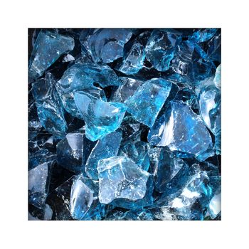 Glasbrocken Glasbruch Glassteine Glas Gabione 30-80 mm Blau 10 kg