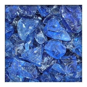 Glasbrocken Glasbruch Glassteine Glas Gabione 60-120 mm Azure-Blau