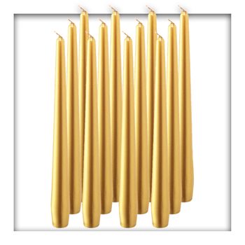 Bolsius Spitzenkerzen Gold 245/24 mm Leuchterkerzen Kerze Stabkerzen 